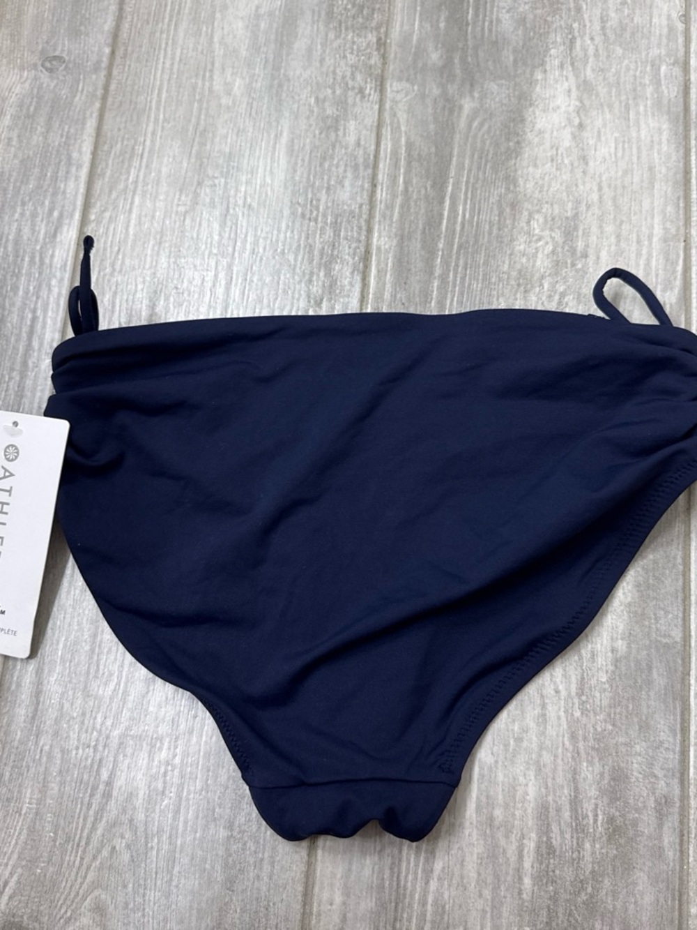 NWT! Athleta Women's Navy cinch-Tie Swim Bottom - Picture 5 of 6